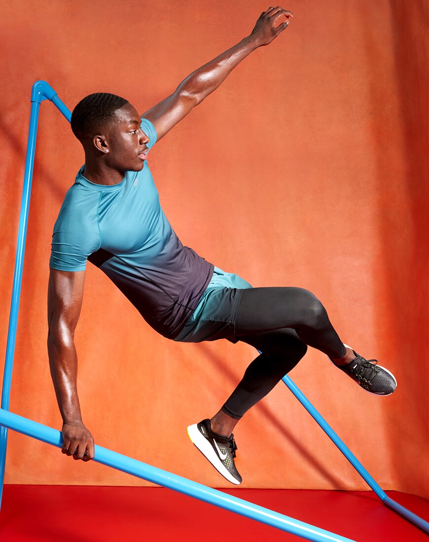 A picture of a model wearing a workout T-shirt and shorts by ASOS 4505. Available at ASOS | ASOS Style Feed