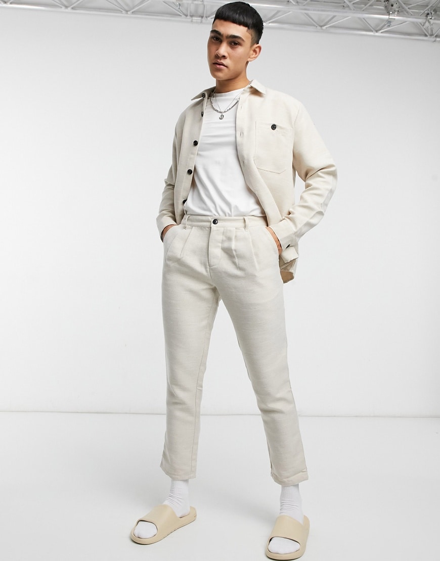 ASOS DESIGN oversized smart tracksuit in beige | ASOS Style Feed