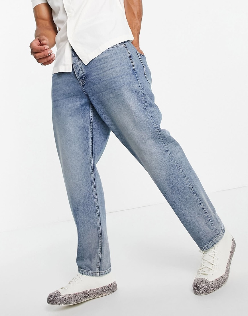 Topman blue relaxed jeans | ASOS Style Feed
