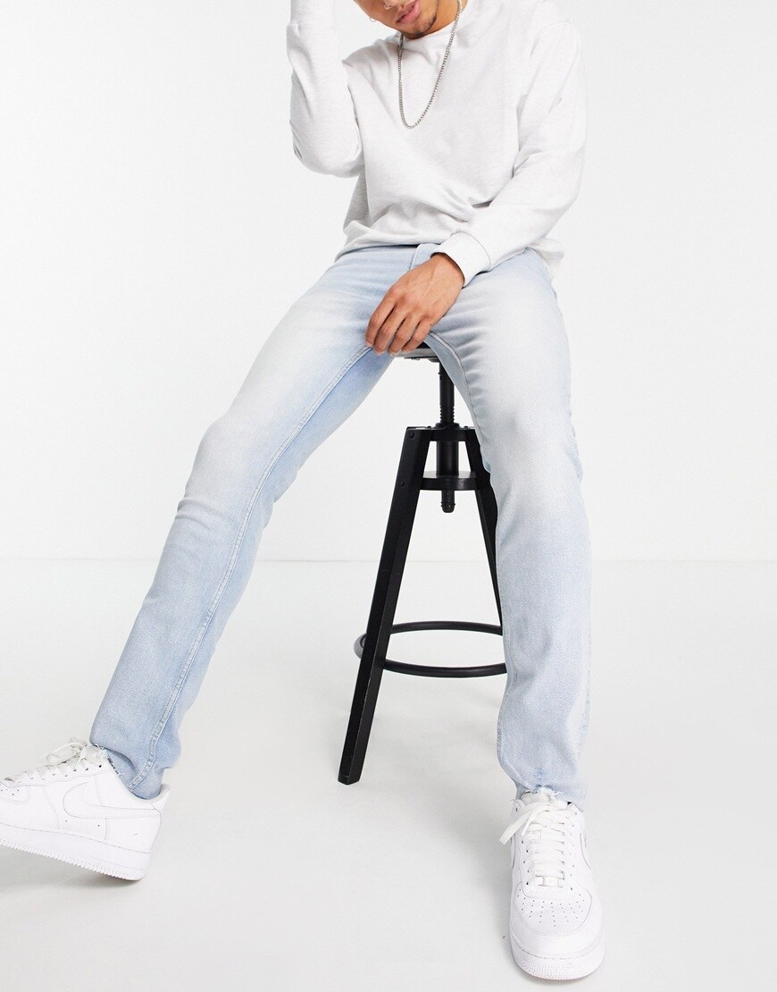 Topman skinny jeans in light-wash blue | ASOS Style Feed