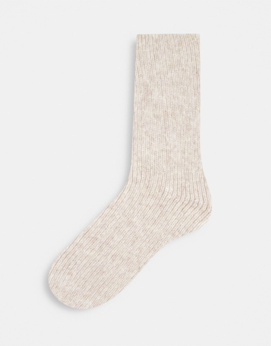 ASOS DESIGN calf length lounge socks in oatmeal marl | ASOS Style Feed