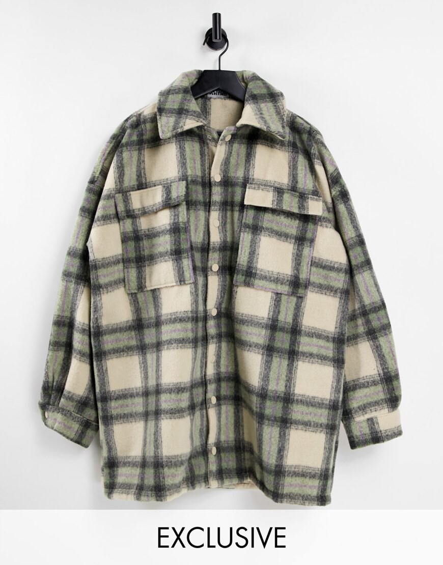 Reclaimed Vintage inspired unisex check shacket | ASOS Style Feed