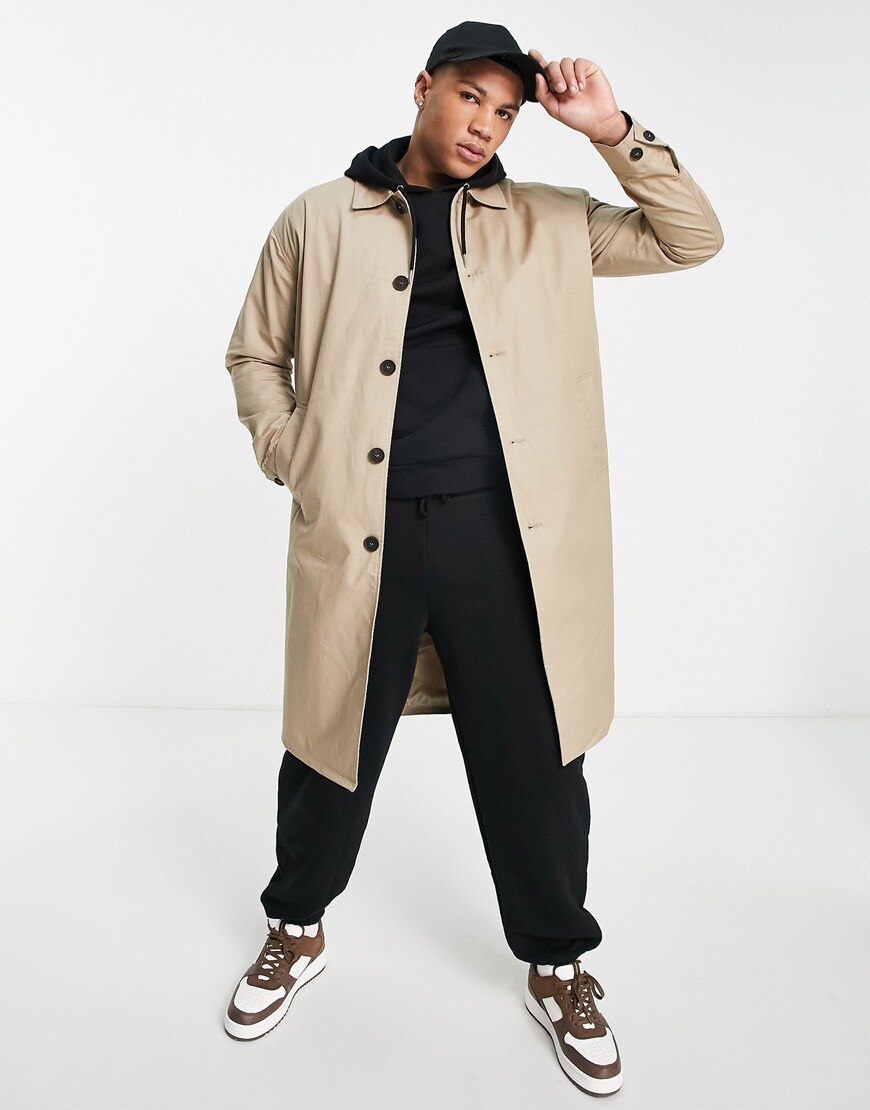 Only & Sons oversized mac in beige | ASOS Style Feed
