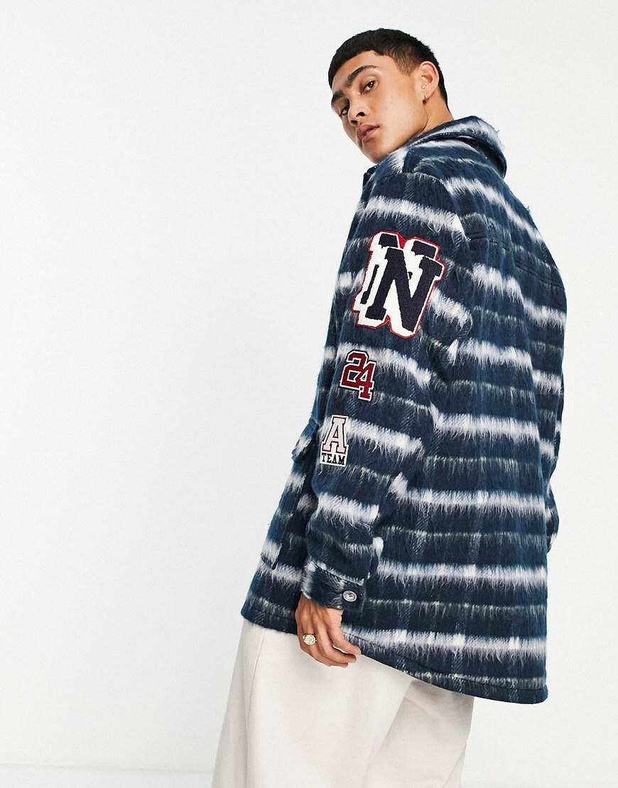 ASOS DESIGN oversized wool mix varsity shacket | ASOS Style Feed