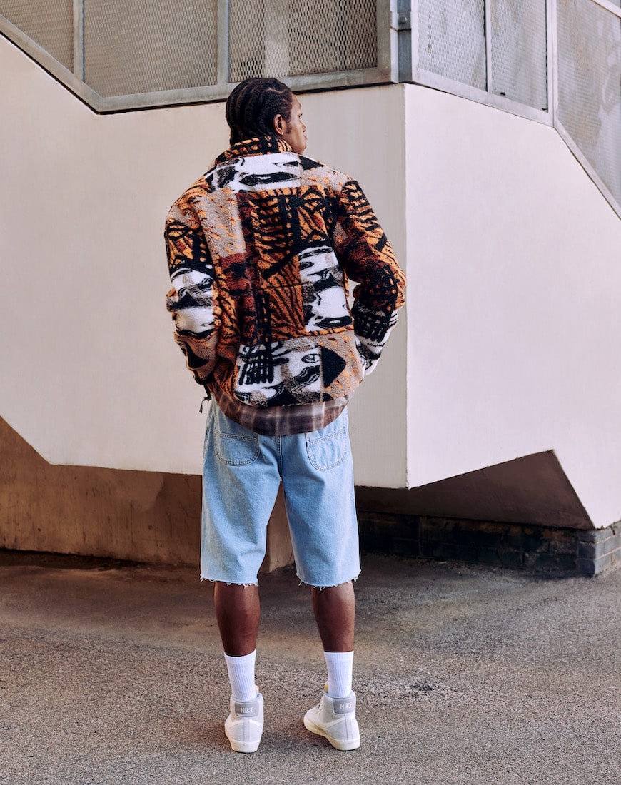 Topman patchwork fleece