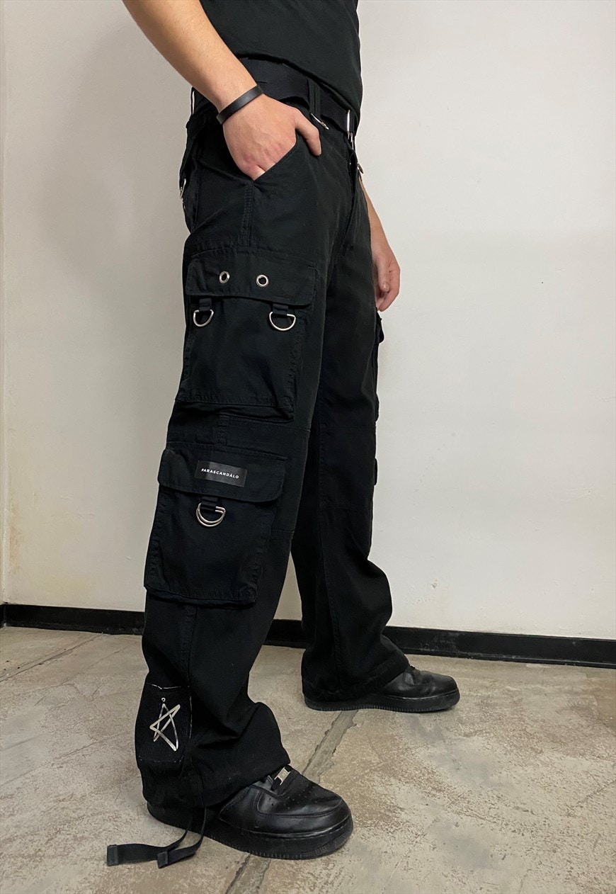 Black Cargos with silver hardware from Parascandalo | ASOS Stylefeed