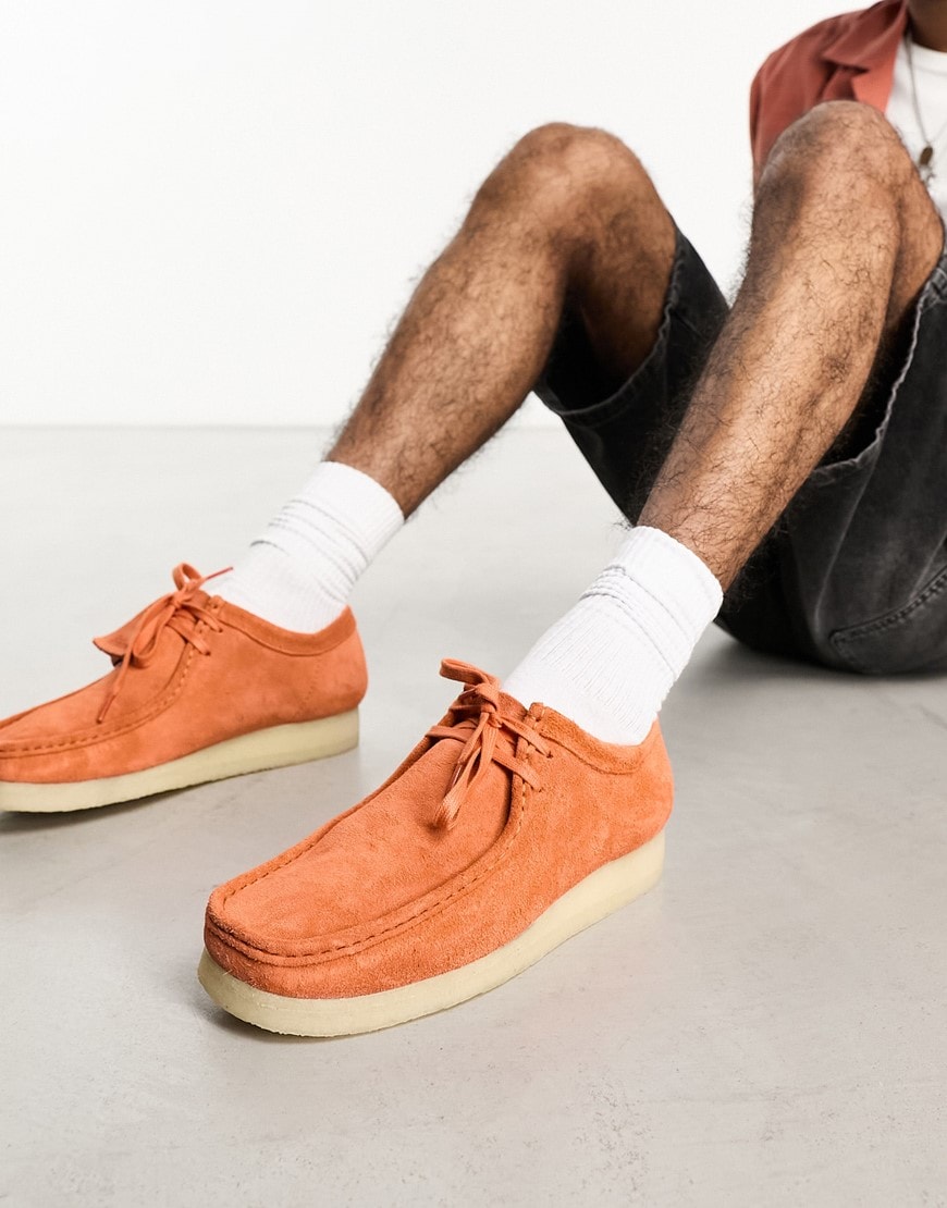 Clarks Wallabee shoes in burnt orange