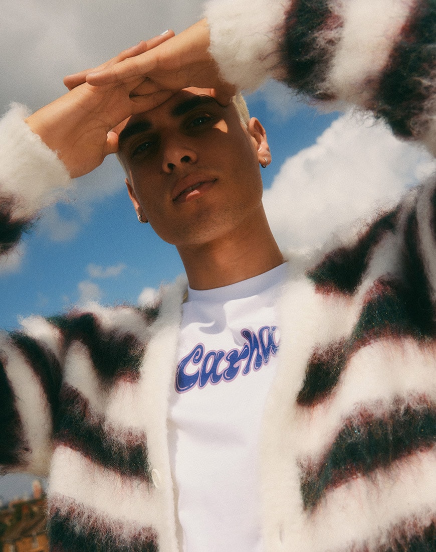 Man wearing stripey knit | ASOS Style Feed