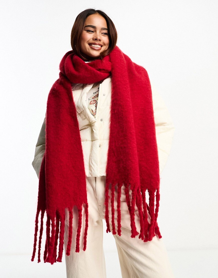 blanket scarf in red | ASOS Style Feed