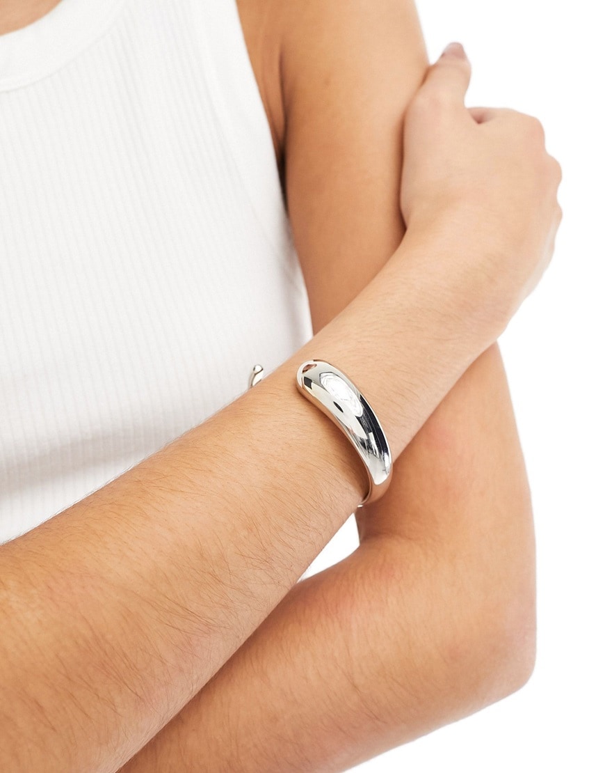 Pieces metal cuff bracelet in silver | ASOS Style Feed