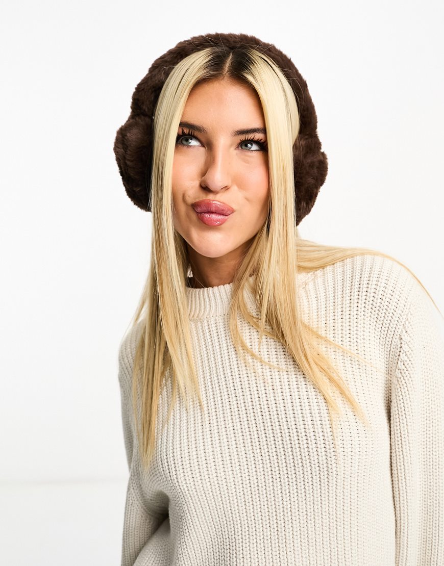 London faux fur ear muffs brown | ASOS Style feed