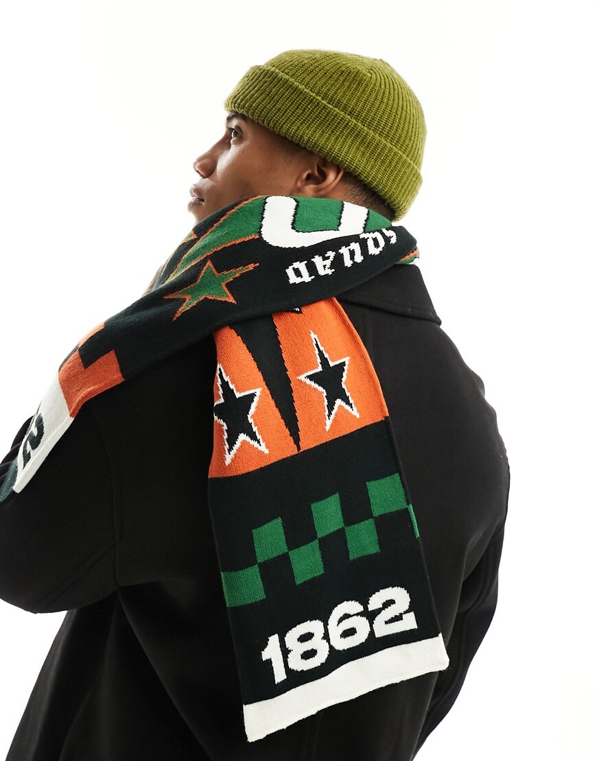 ASOS DESIGN scarf with football inspired design in multicolor