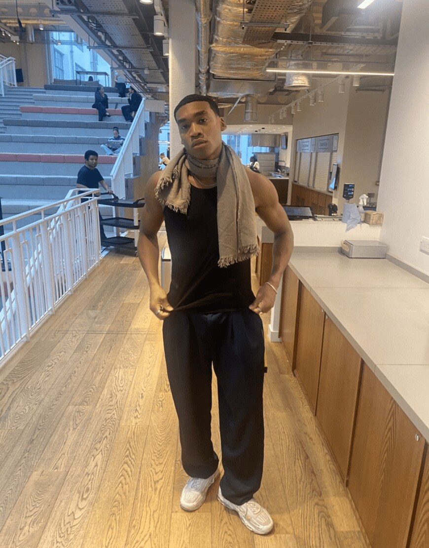Model Wes wearing a tank top and trousers | ASOS Style Feed