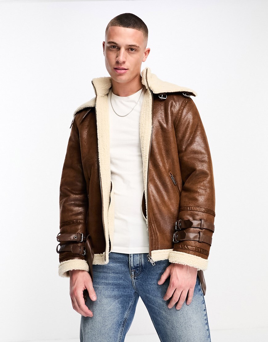 Brown shearling jacket