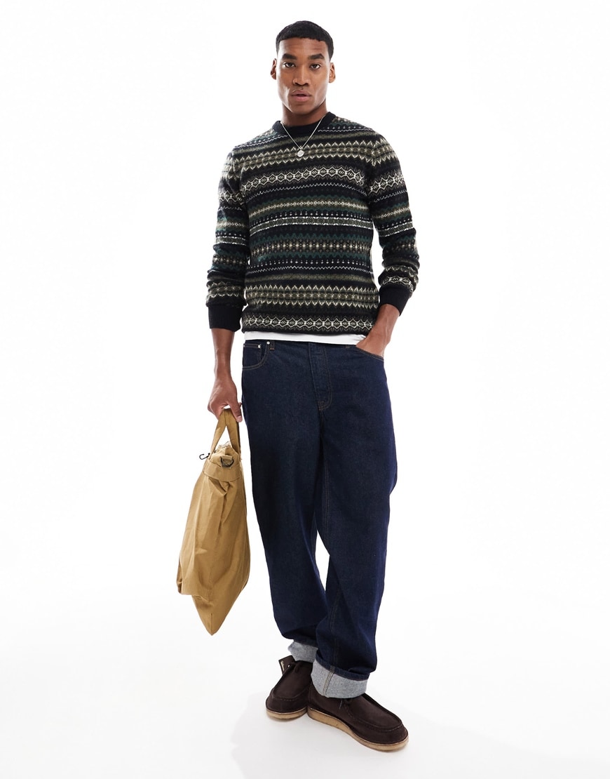 Barbour case fair isle crew neck sweater | ASOS Style Feed