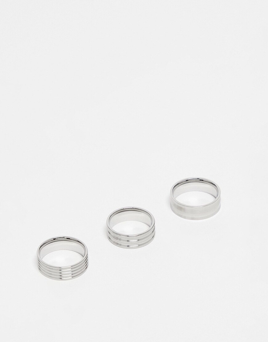 ASOS DESIGN stainless steel rings