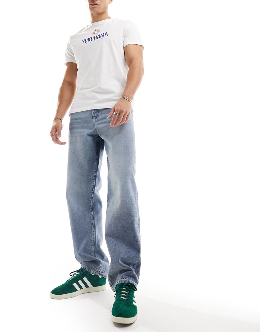 ASOS DESIGN baggy jeans in light wash blue