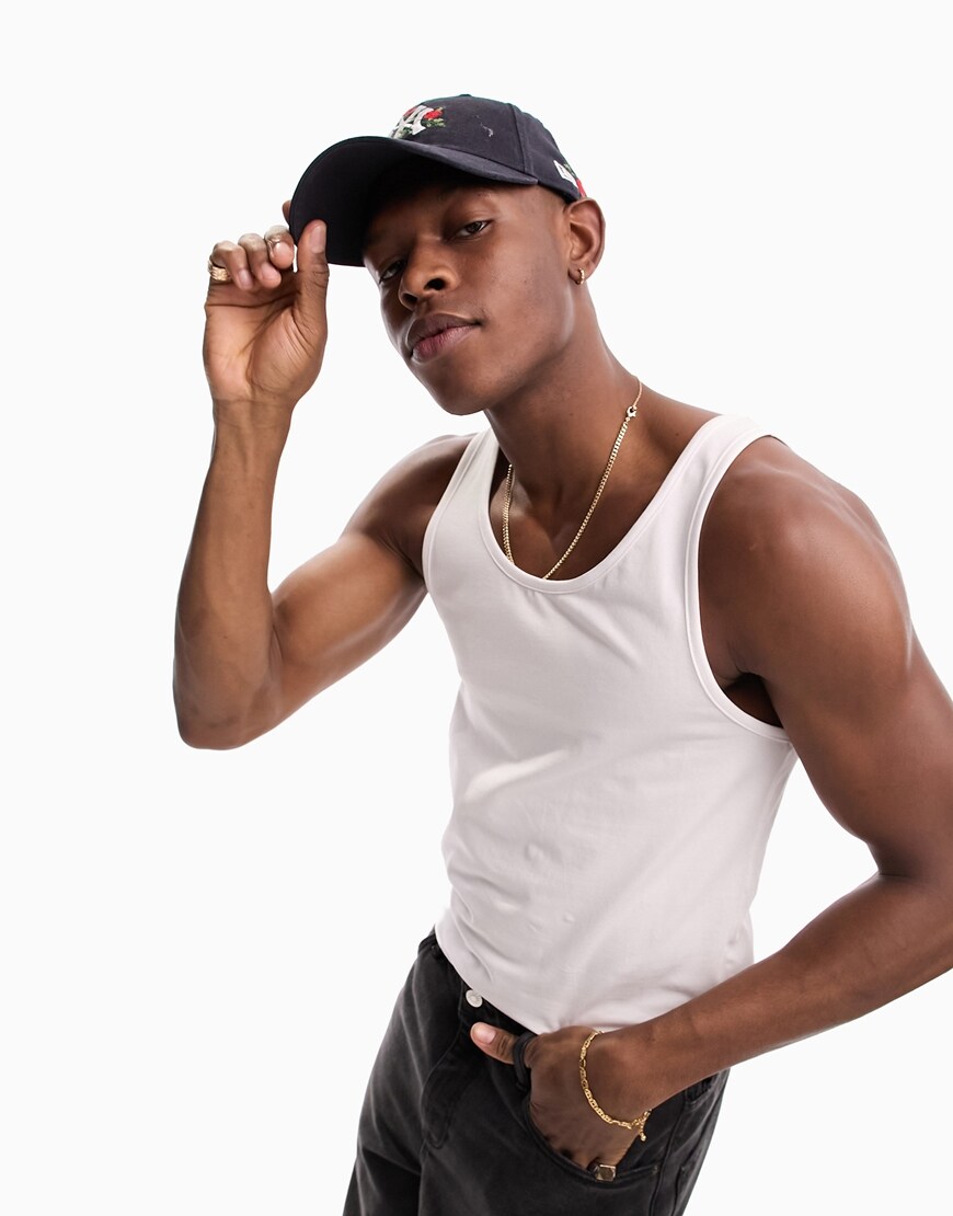 ASOS DESIGN muscle fit vest in white