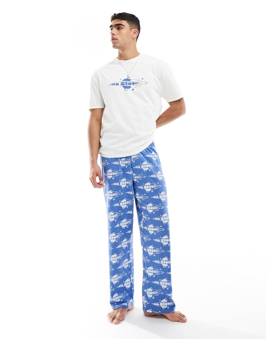 ASOS DESIGN go slow slogan pyjama set | ASOS Style Feed