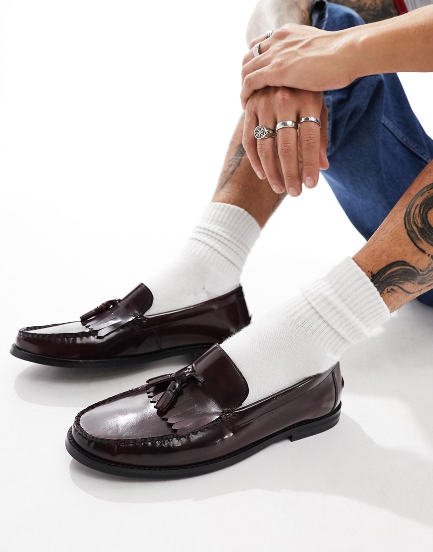 model wearing loafers
