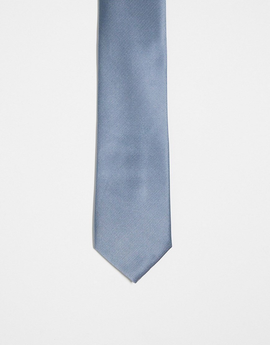River Island twill tie in blue | ASOS Style Feed