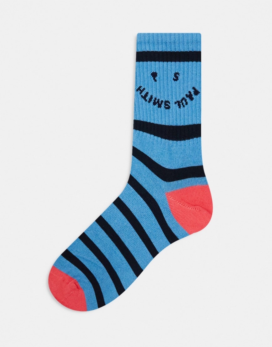 Paul Smith stripey sock in blue and black stripe | ASOS Style Feed