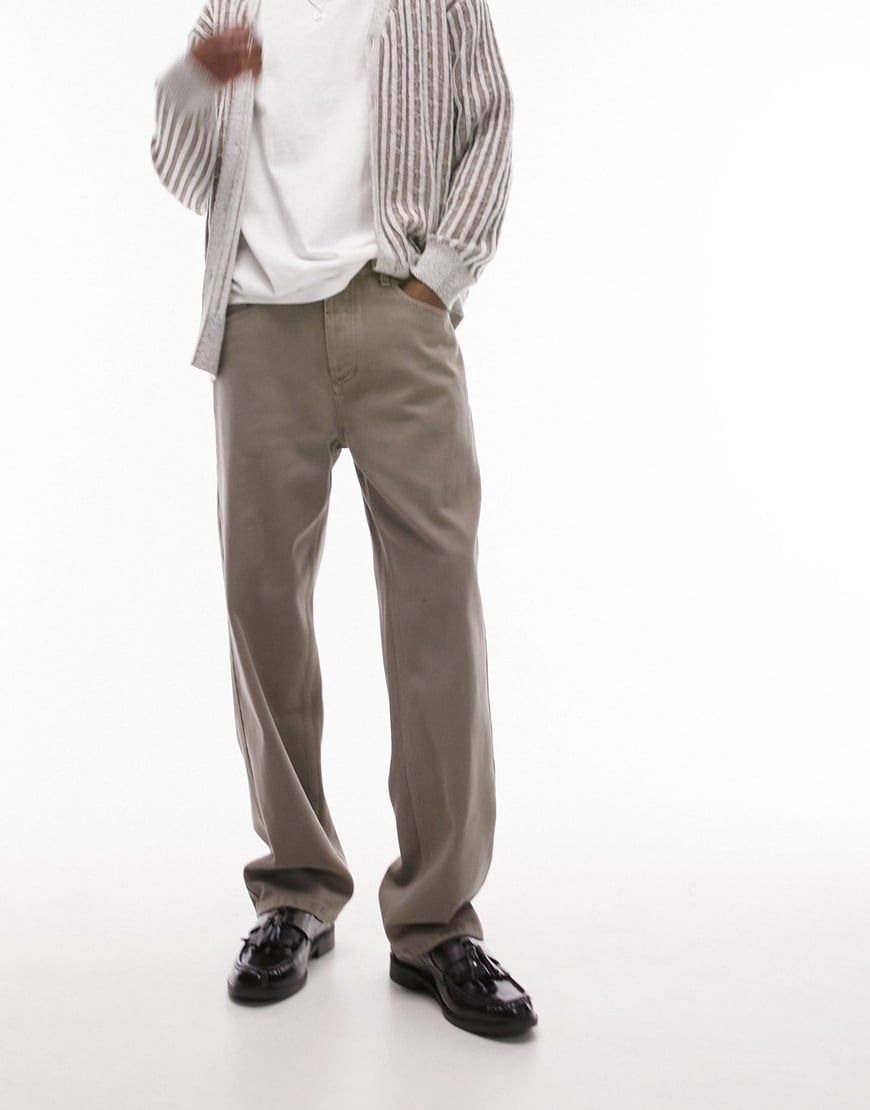 Topman loose trousers in stone with tint | ASOS Style Feed