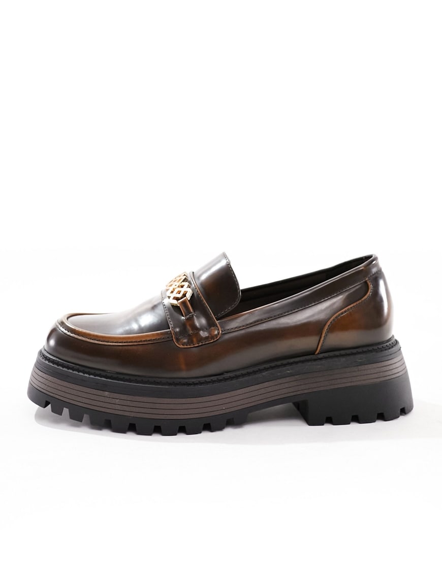 ASOS DESIGN chunky brown loafers