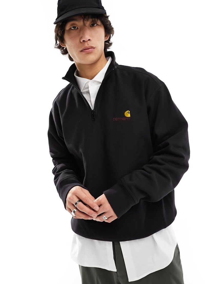Black half-zip carhartt sweater