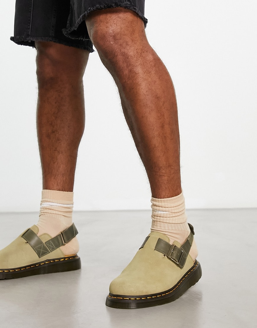 Dr Martens Jorge II Clogs in pale olive suede| ASOS Style Feed