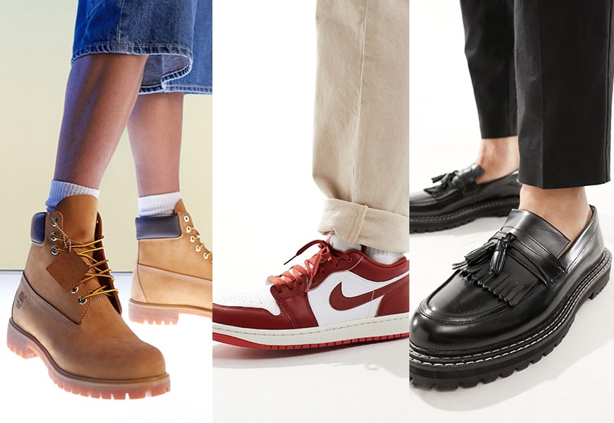 the 333 method with timberlands nike air force ones and tassle loafers | ASOS Style Feed