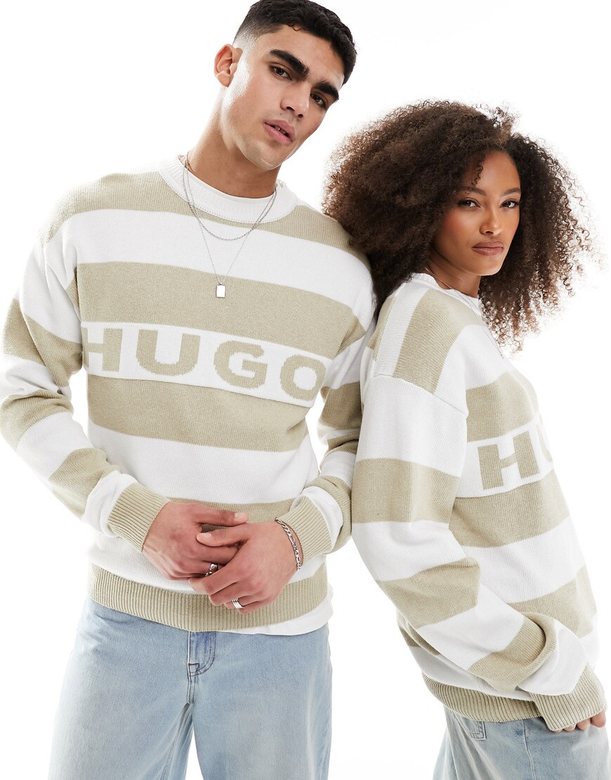 Man and woman wearing Hugo Blue knitwear | ASOS Style Feed