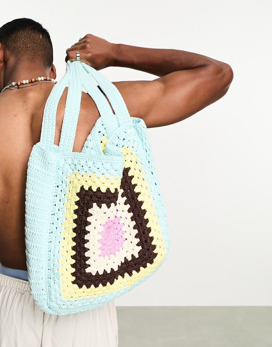 ASOS DESIGN oversized crochet crossbody tote bag