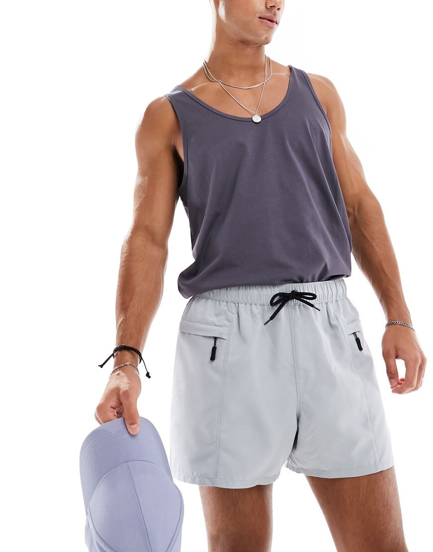 Levi's stay loose boxer denim short with elasticated waistband in blue