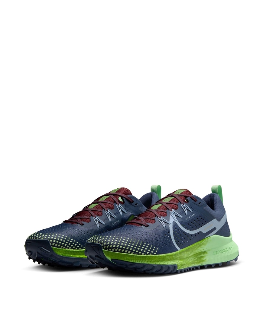 Nike Running Pegasus Trail 4 sneakers in navy and green