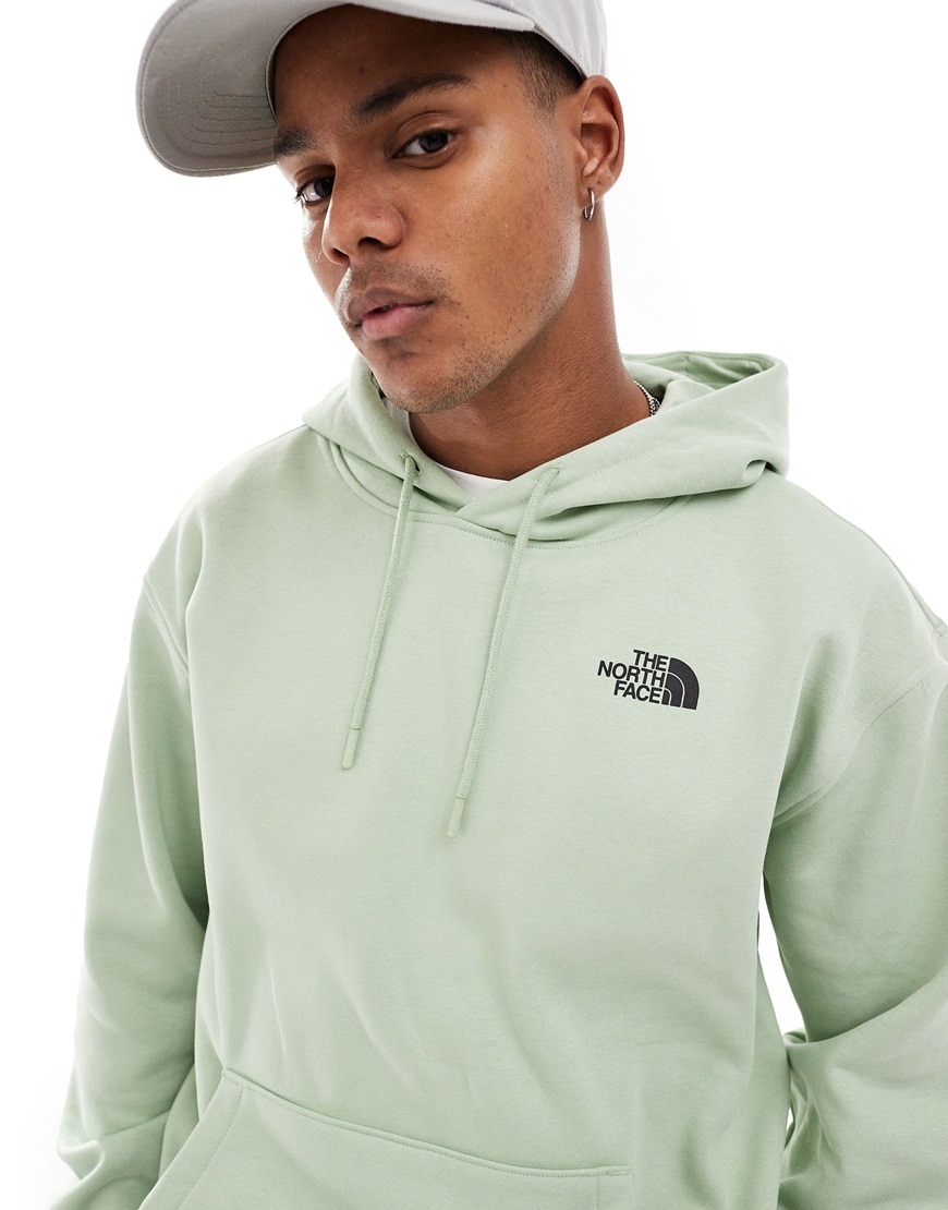 The North Face Snowboard retro back graphic hoodie in sage green Exclusive at ASOS | ASOS Style Feed