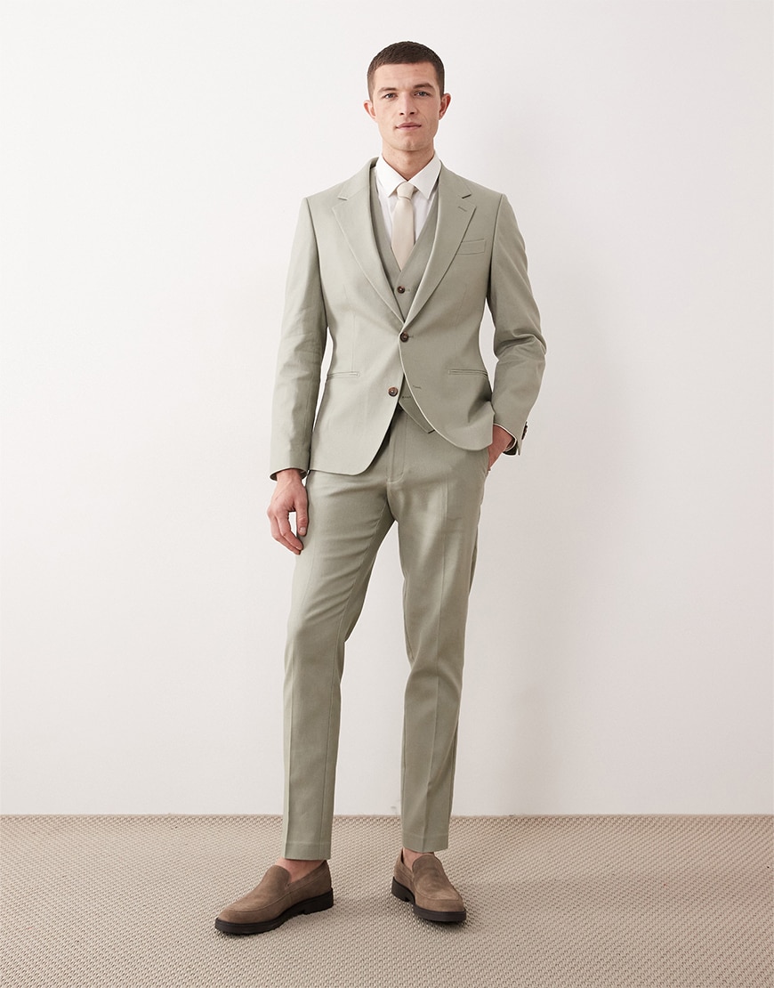 model wearing sage green suit|ASOS Style Feed