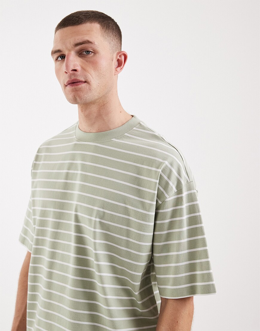 model wearing sage green t-shirt|ASOS Style Feed