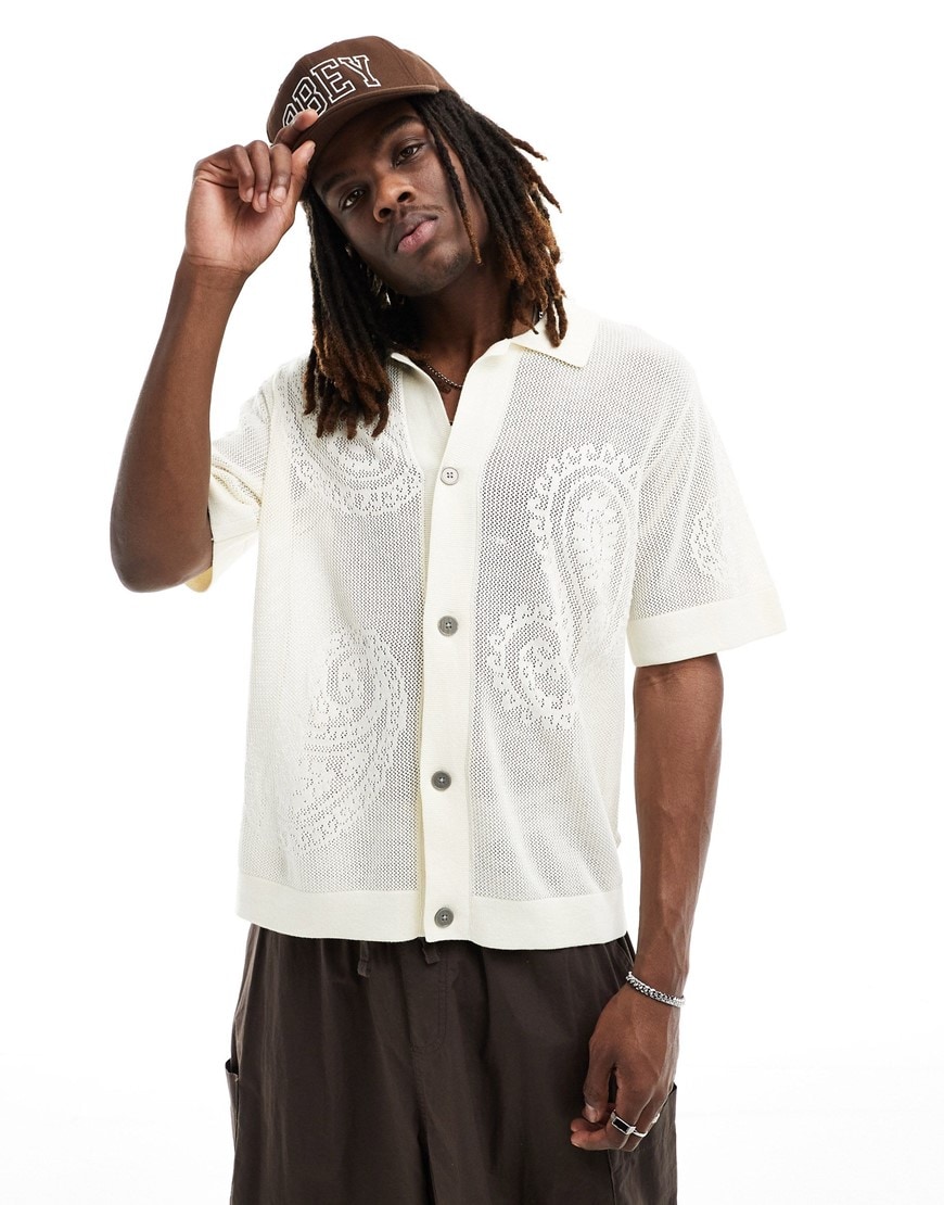 Obey crochet knitted shirt | ASOS Style Feed