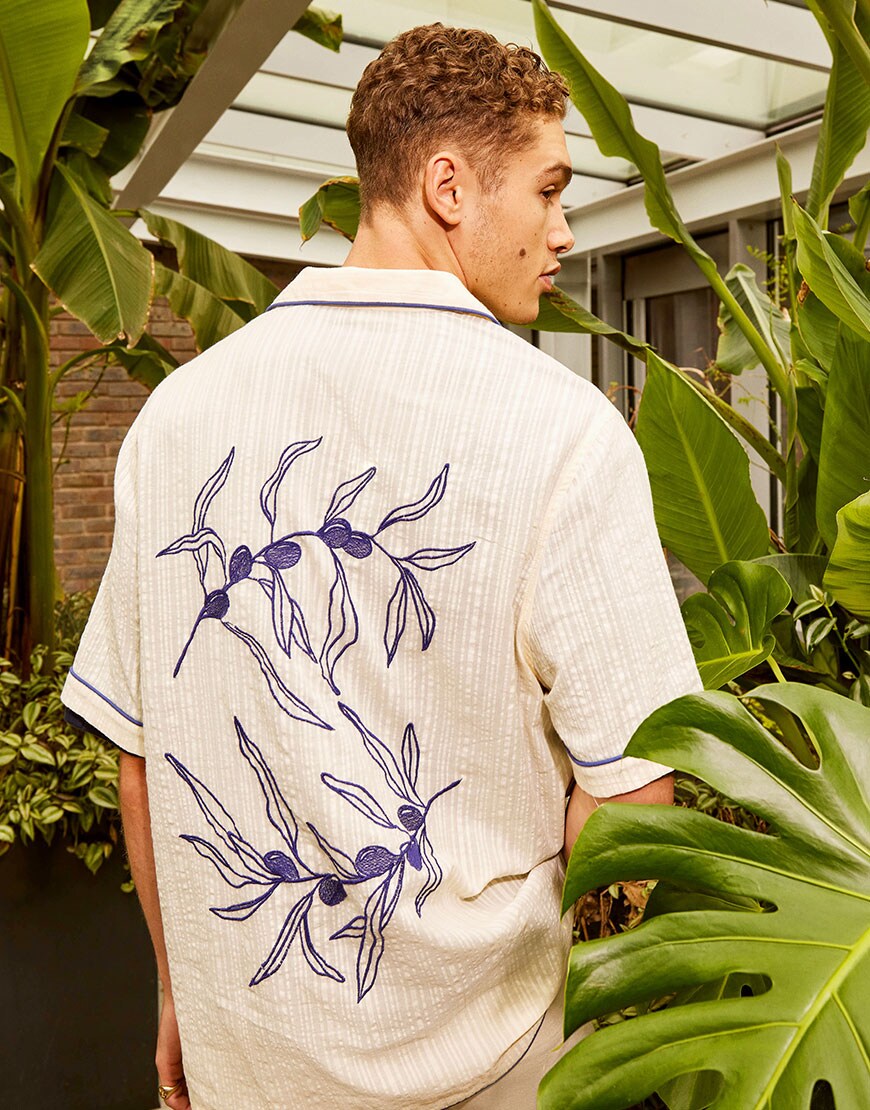 Model wearing embroidery shirt | ASOS Style Feed