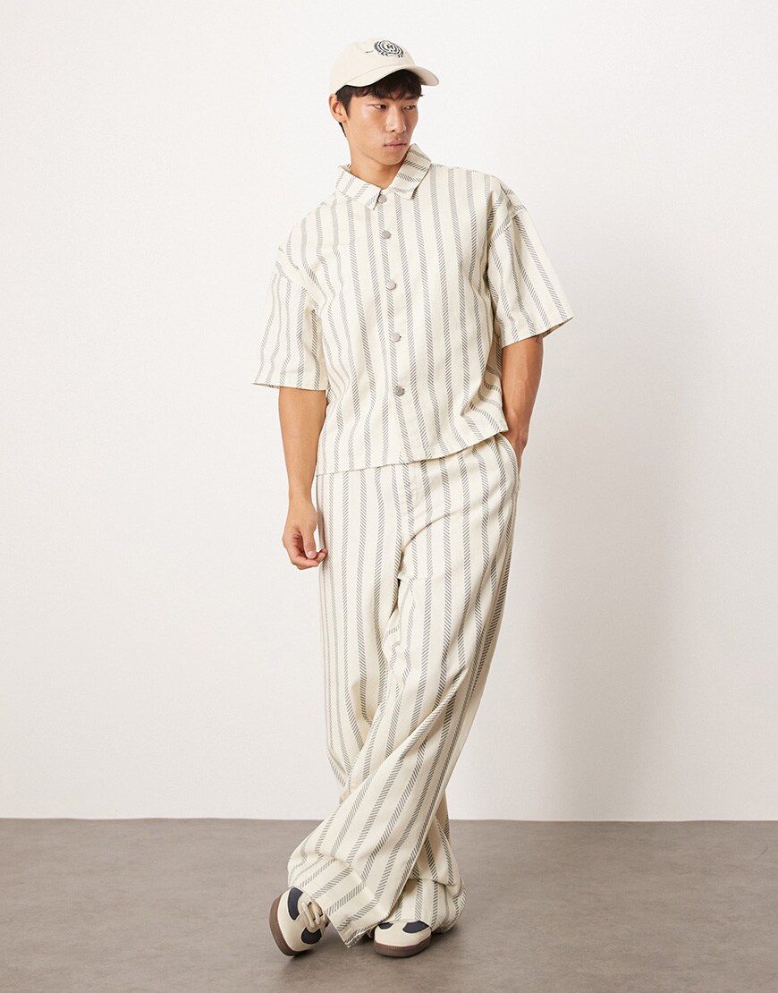 A model wearing a cream co-ord