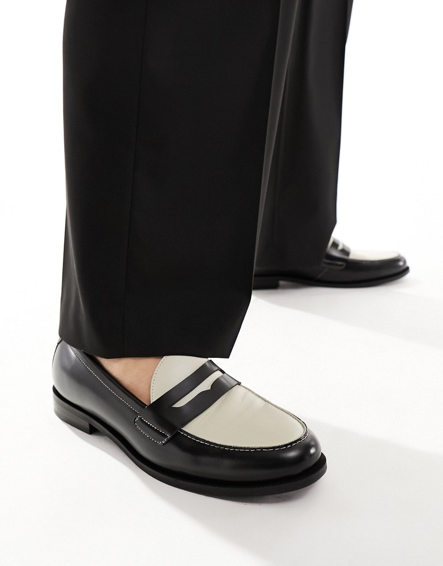 Black and white penny loafers | ASOS Style Feed
