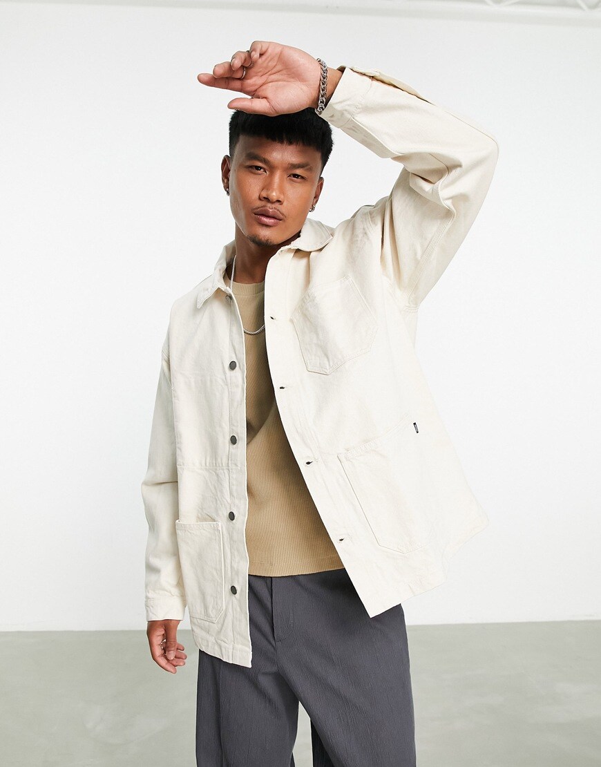 Dr Denim niko overshirt in ecru