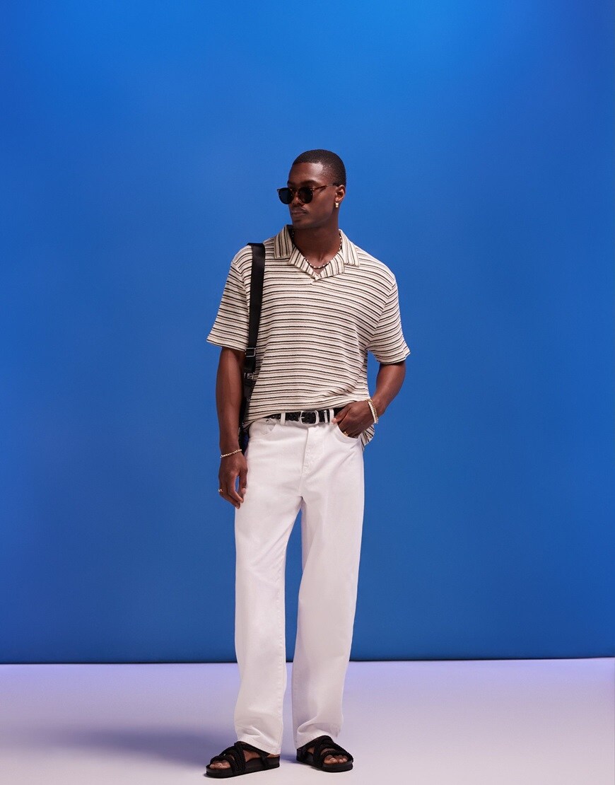 Model wearing striped T-shirt | ASOS Style Feed