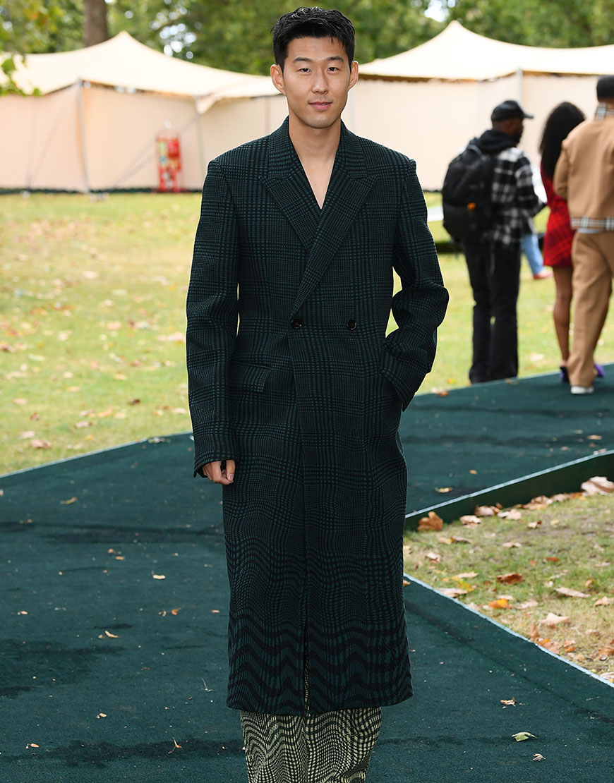 Son Heung-Min models long Burberry overcoat and trousers at Burberry event | ASOS Style Feed