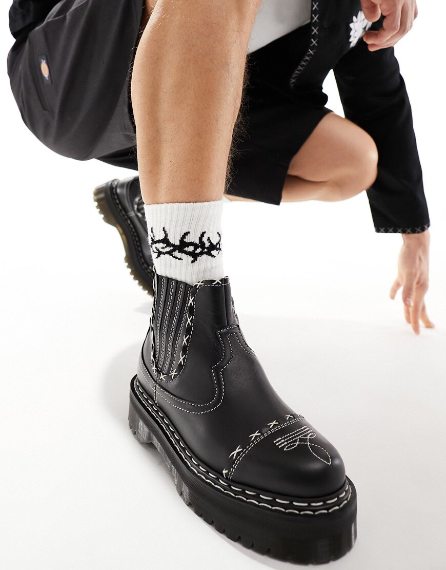 Dr Martens 2976 western gothic chelsea boots in black