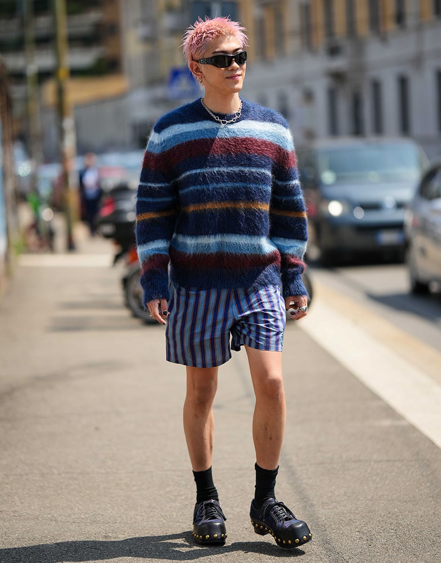 Blue jumper and shorts | ASOS Style Feed