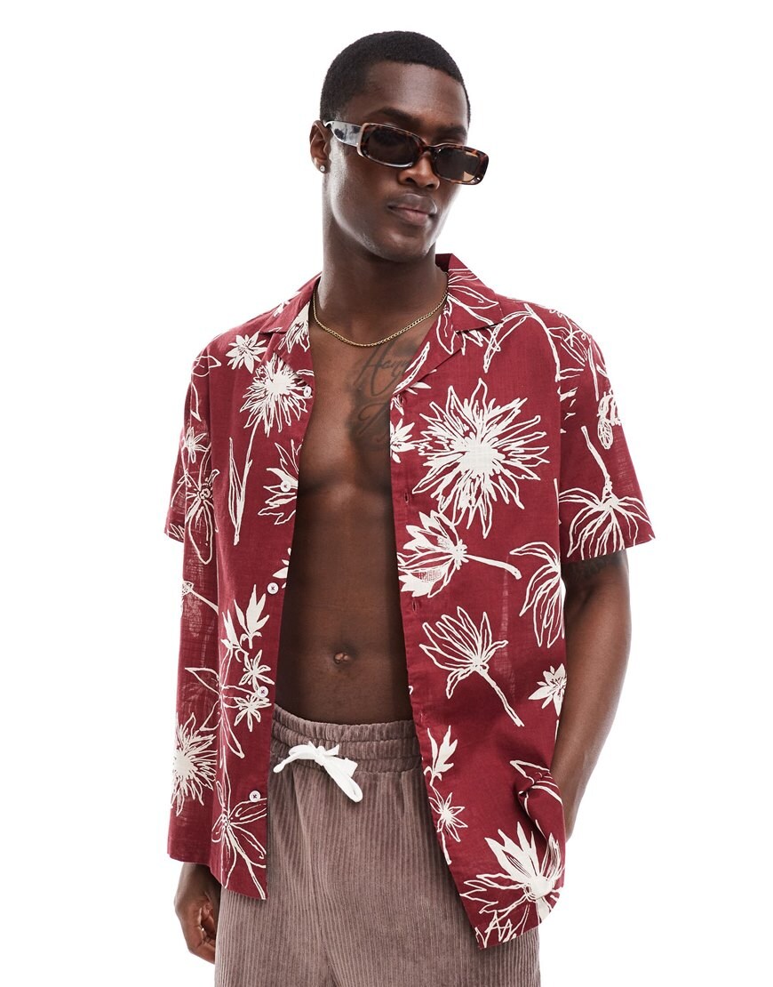 Man wearing ASOS DESIGN floral linen shirt | ASOS Style Feed