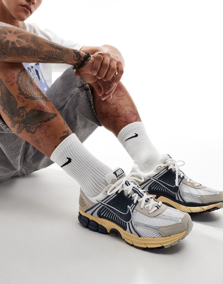 Nike Zoom Vomero 5 trainers in white and navy | ASOS Style Feed