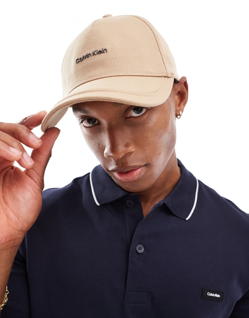 Calvin Klein small logo cap in beige | ASOS Style Feed